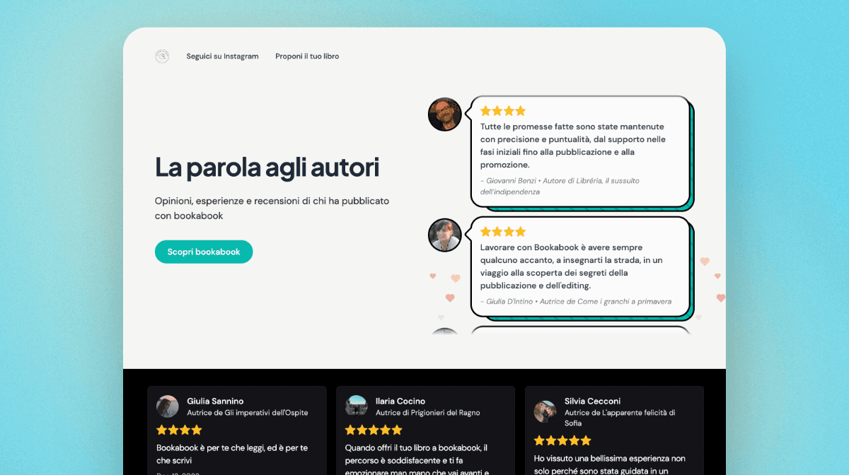 Bookabook testimonials page