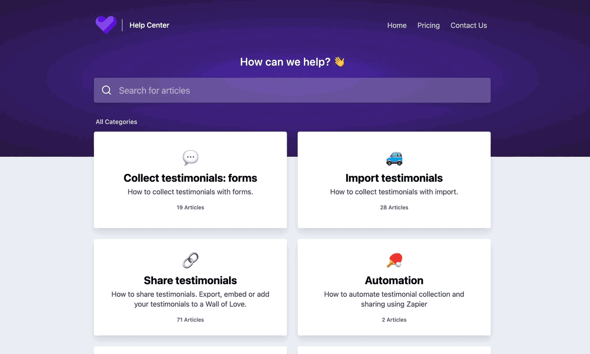 Senja support dashboard - helpkit