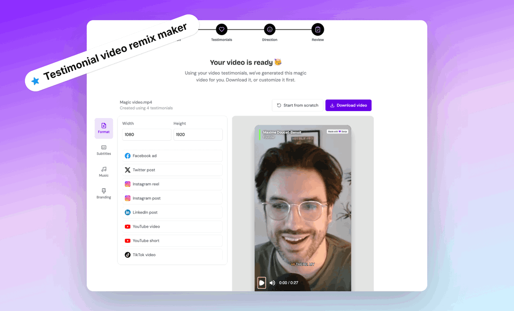 testimonial video creator