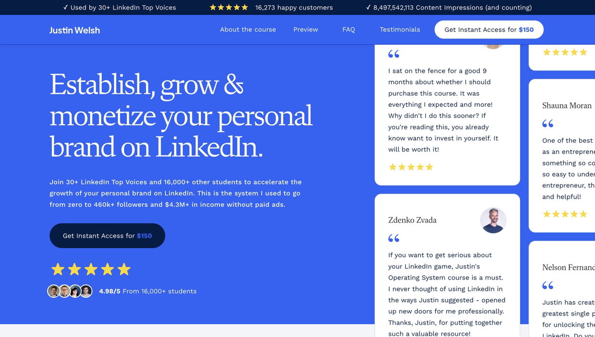The Operating System: Grow & Monetize Your LinkedIn | Justin Welsh