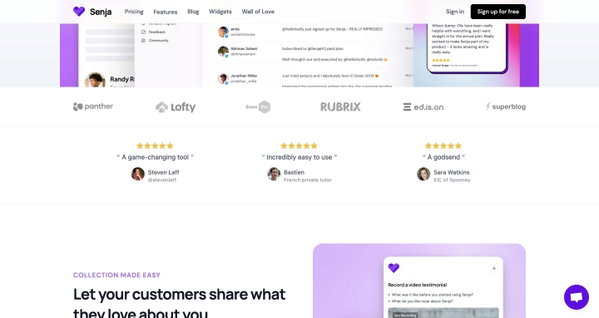 Senja - Collect, Manage and Share Testimonials