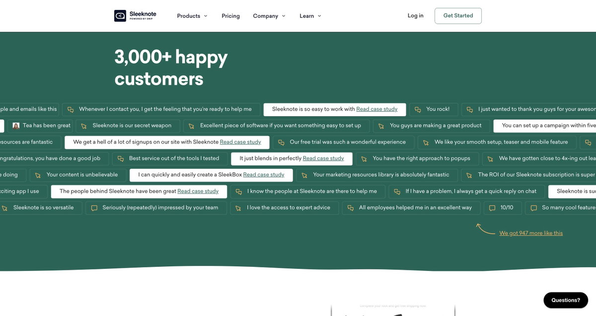 Sleeknote | The Internet's Favorite Popup Builder