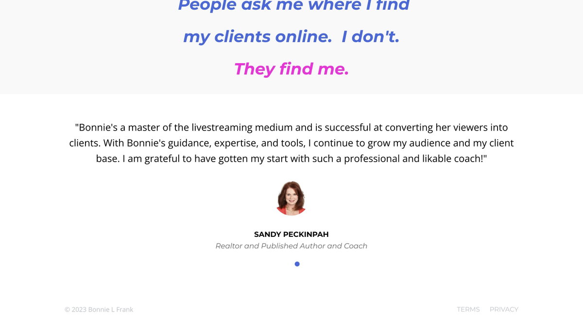 Welcome To Bonnie L Frank Coaching & Consulting Home Page