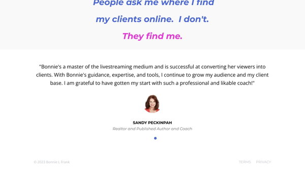 Welcome To Bonnie L Frank Coaching & Consulting Home Page