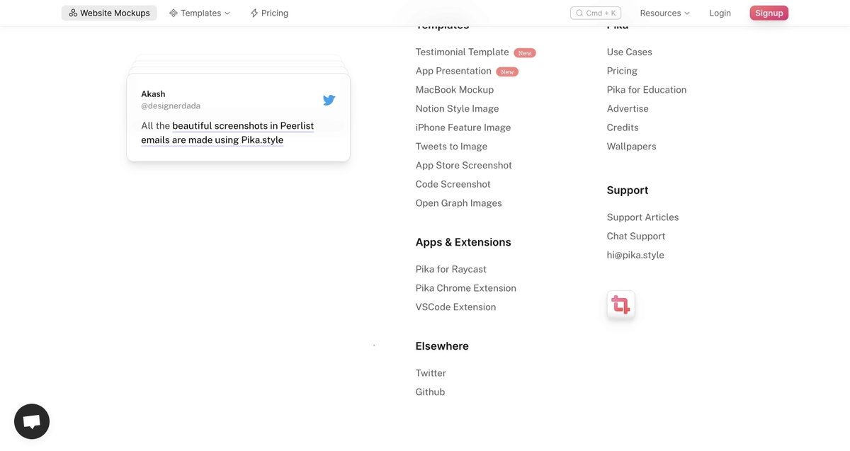 Pika – Create beautiful mockups from screenshots