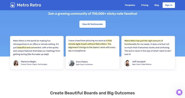 Free Agile Retrospective Tool | Metro Retro