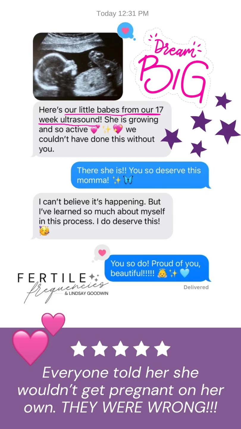 Client told she wouldn't get pregnant on her own shares her 17-week ultrasound photo