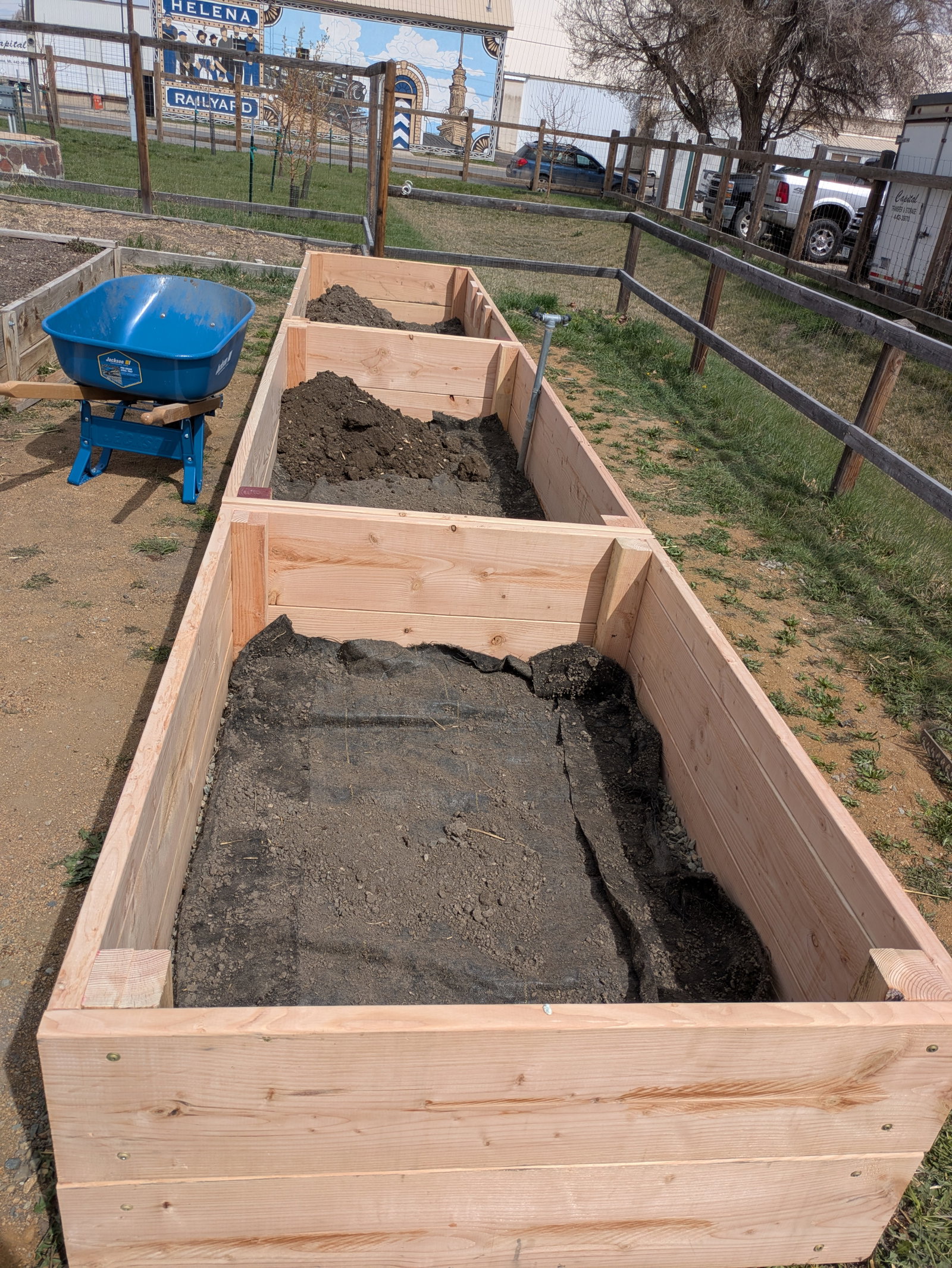 Rebuilt raised beds at Helena Community Gardens, Montana