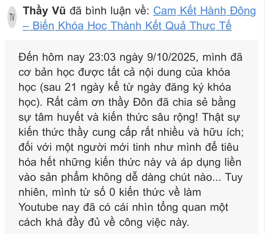 Đánh giá — Thầy Vũ